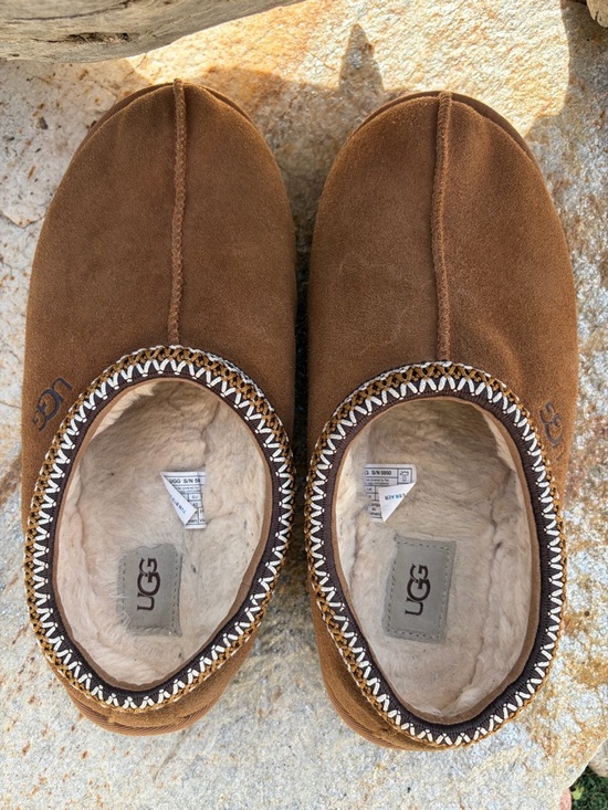 UGG Tasman Slippers Men\'s 9 Chestnut Suede Shearling Lined‎ Slip On 5950 main image 7